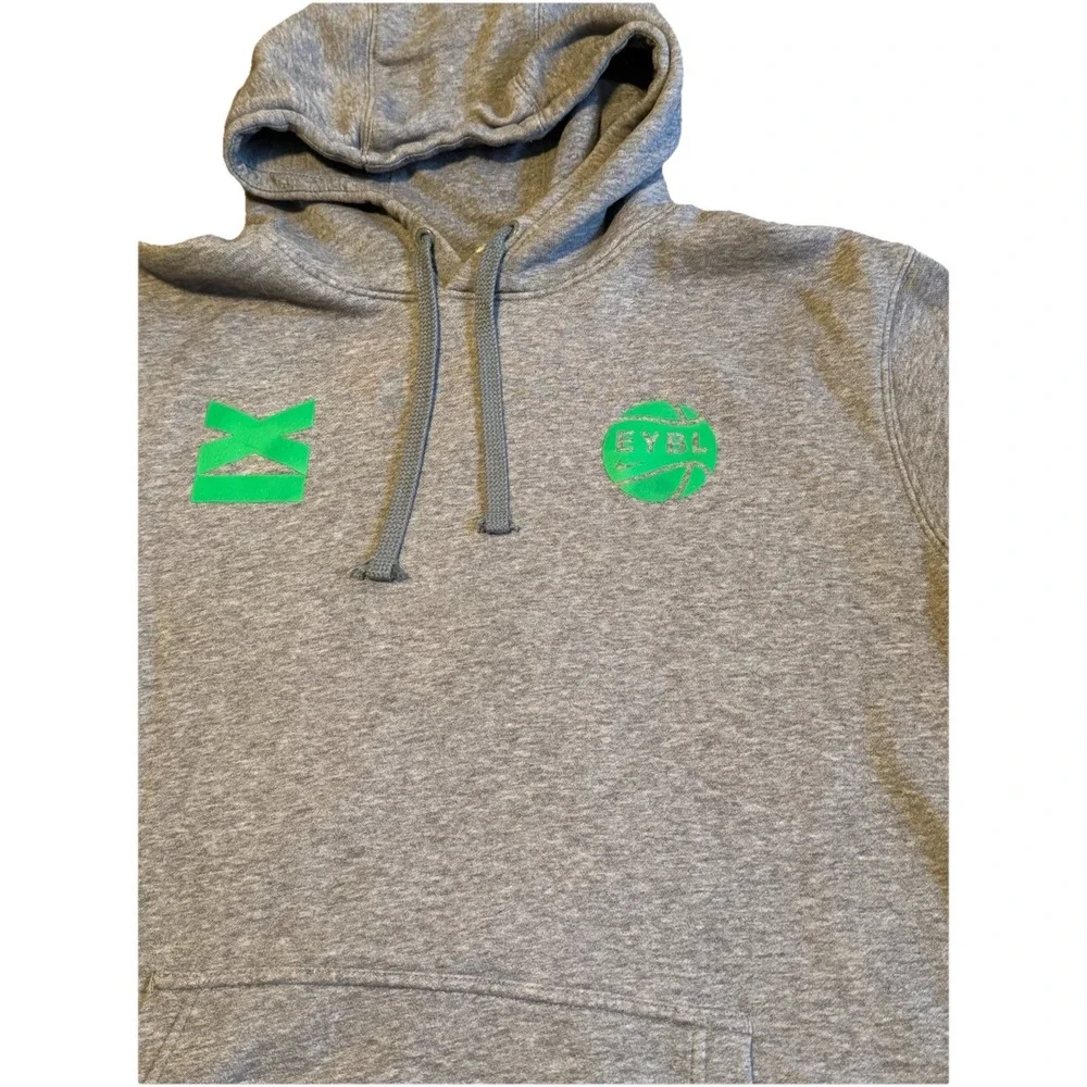 Nike EYBL Hoodie Men's XL‎ Basketball Green Swoosh League Pullover XI Back Print